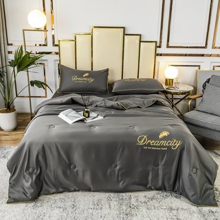 Sét Lụa 4 món đã có chăn trần hè - Bộ Chăn Ga Lụa Tencel Dream thái chăn trần bông