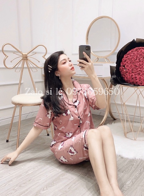 Bộ pijama áo cộc quần lửng siêu cute | BigBuy360 - bigbuy360.vn