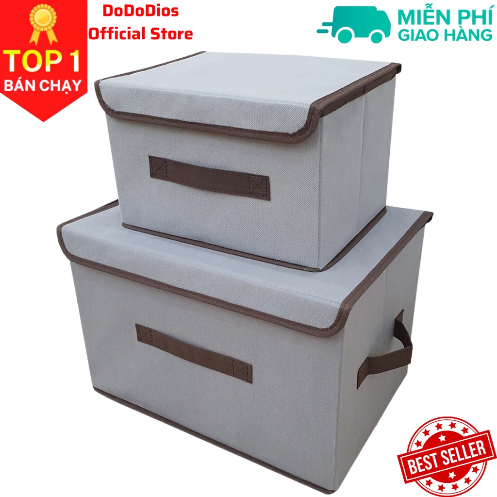 combo 2 hộp vải đựng đồ đa năng HQ3 - chính hãng DoDoDios - Màu Xám