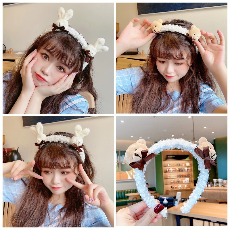 Kẹp tóc hỗ trợ rửa mặt Tai Thỏ Dễ Thương Dành Cho Nữ
