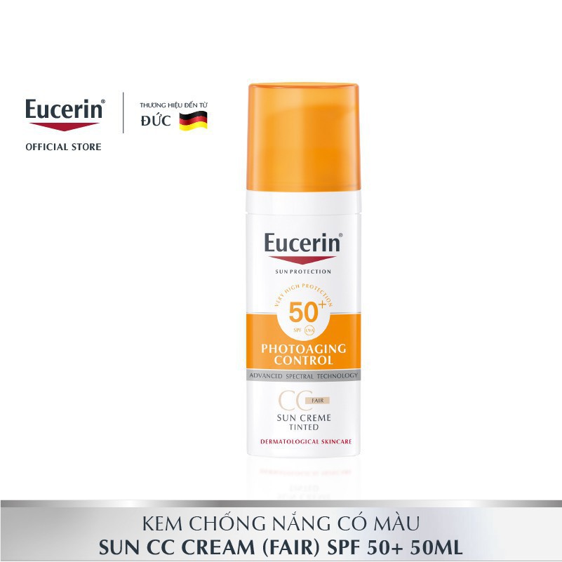 Kem chống nắng làm đều màu da Eucerin Sun Cream Tinted CC Fair Cream SPF50+ 50ml - 69776