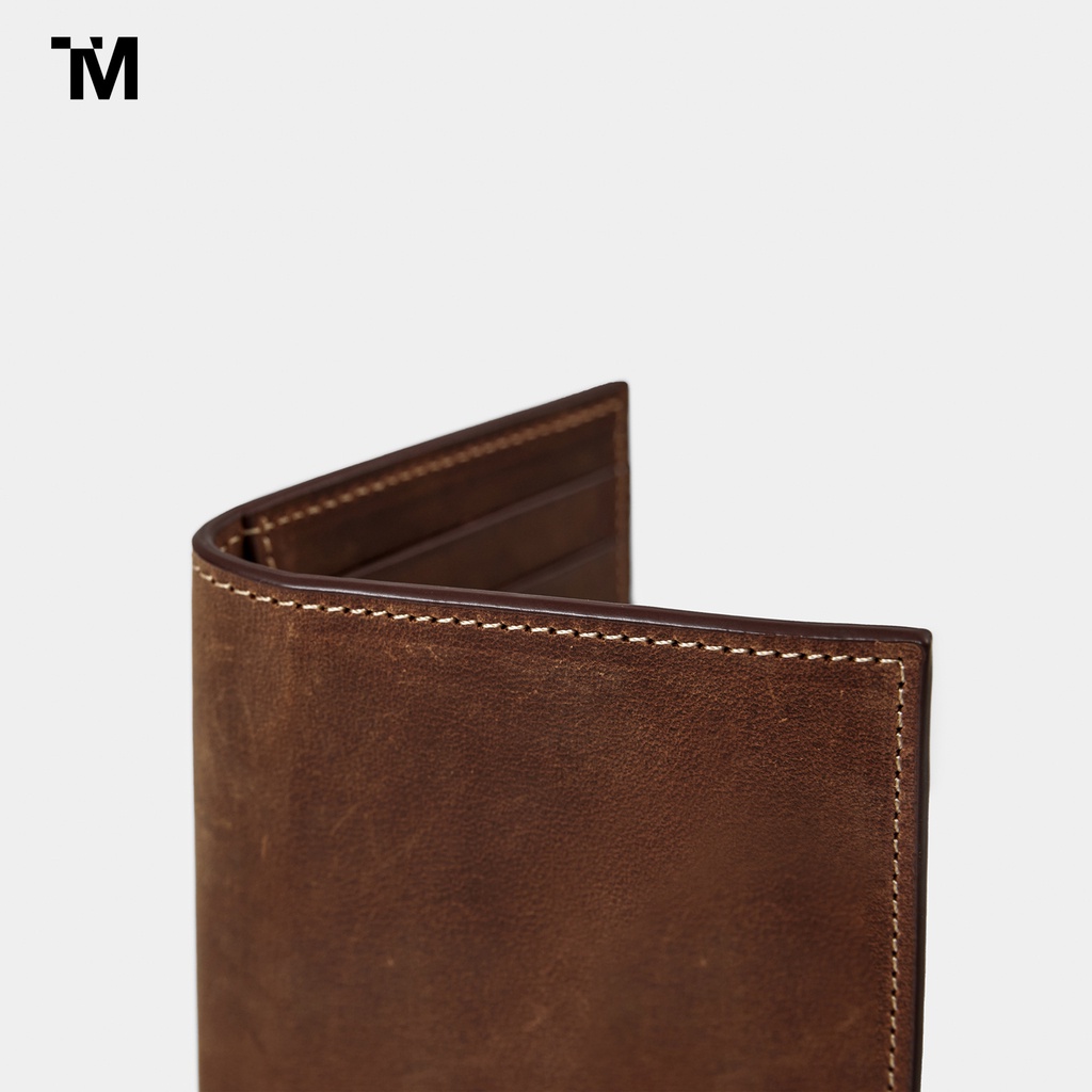 Ví Đựng Thẻ TARMOR Da Bò Thật Màu Nâu Card Holder In Waxed Brown Leather