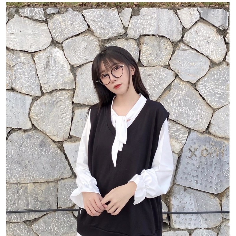 Váy babydoll tay nơ & cổ bẻ | BigBuy360 - bigbuy360.vn