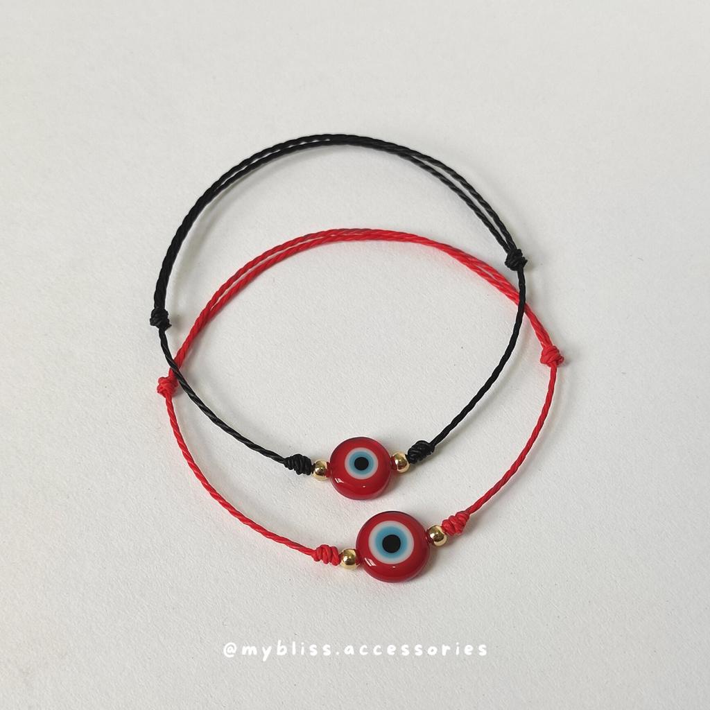 Vòng tay Evil Eye dây wax chống nước Bliss Accessories