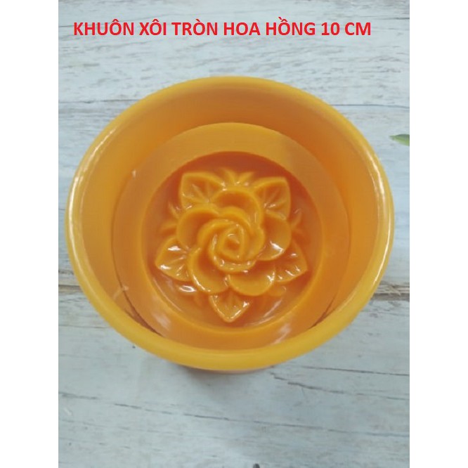 KHUÔN XÔI TRÒN HÌNH HOA HỒNG 10 CM