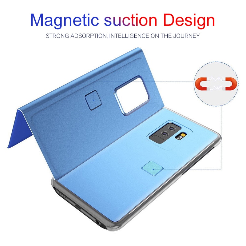 Bao da điện thoại nắp lật mặt gương thông minh chống rơi cho Samsung S10 S10E S10Plus S20 S20Plus S20Ultra S20FE 4G 5G