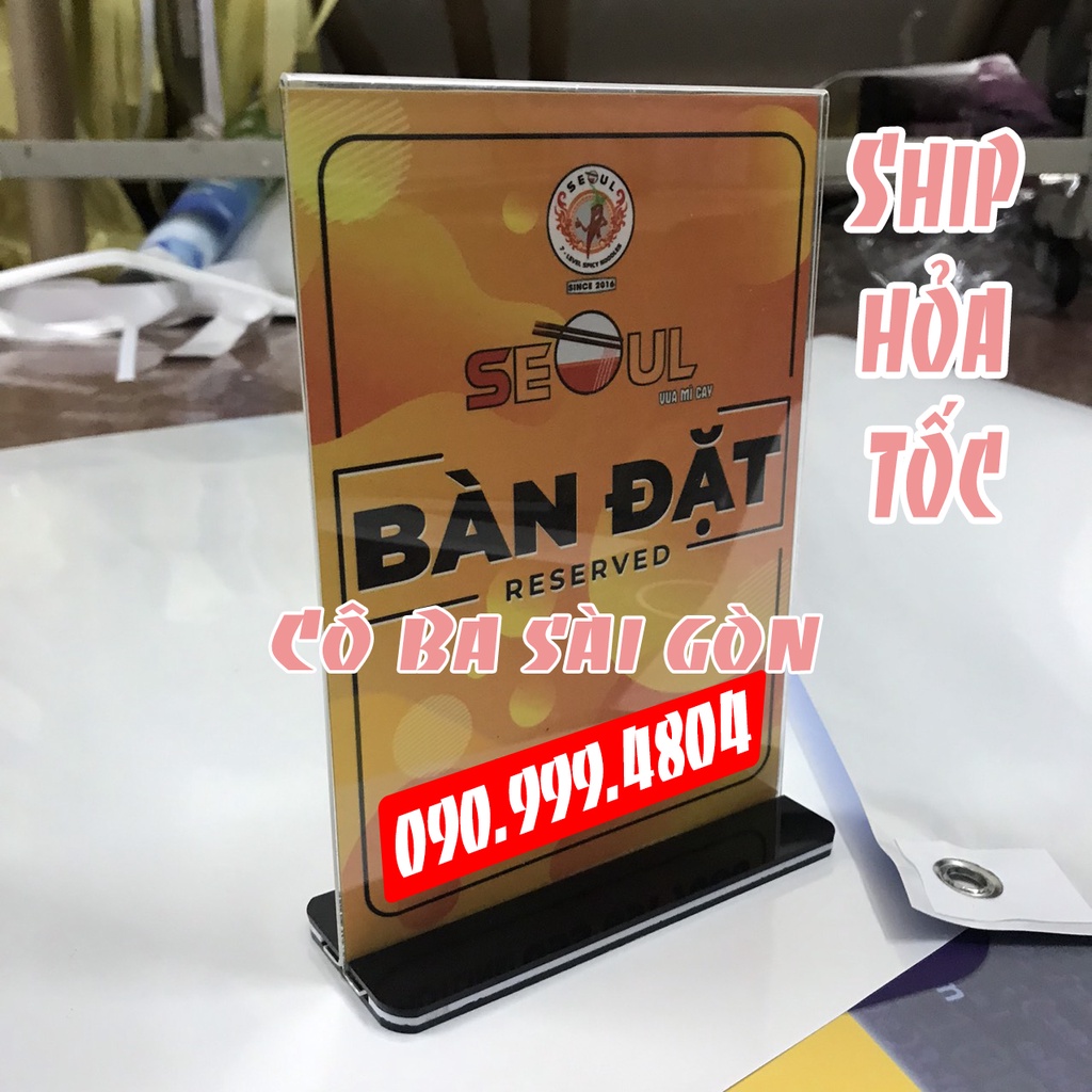 Bảng Standee Menu Mica A4, A5, A6 Khổ Dọc Trong Meka Để Bàn Dùng Hai Mặt, Tốt Mới Đài Loan