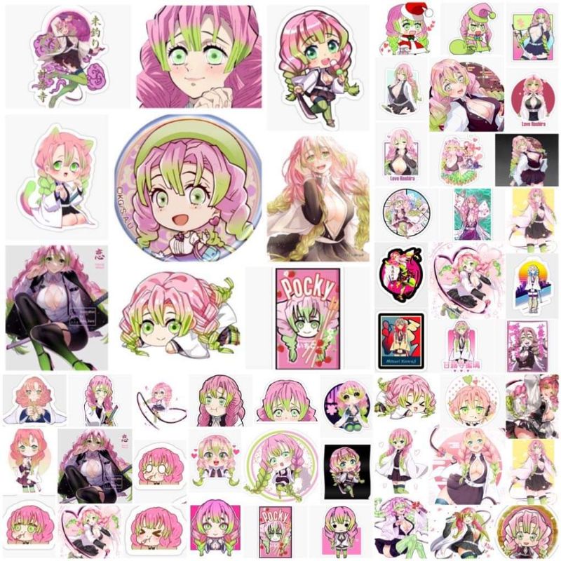 10-50 hình dán Stickers Kanroji Mitsuri Kimetsu No Yaiba decal