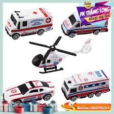 Mô hình xe cứu hỏa, xe cứu thương trang trí bánh kem, trang trí bánh sinh nhật