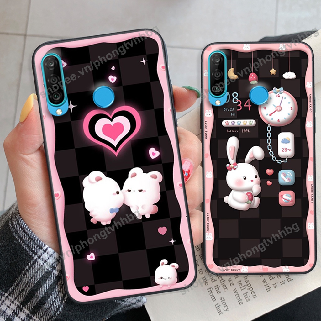 Ốp lưng Huawei Nova 4e / P30 Lite gấu,thỏ trắng , đồng hồ dễ thương cute cực đẹp