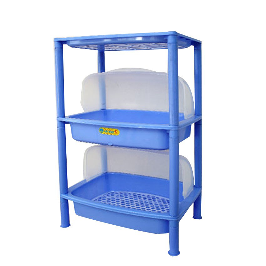 Kệ chén 2 tầng Việt Nhật có nắp đậy an toàn vệ sinh - đồ dùng nhà bếp bằng nhựa cao cấp | KỆ CHÉN 2T CÓ NẮP | BigBuy360 - bigbuy360.vn