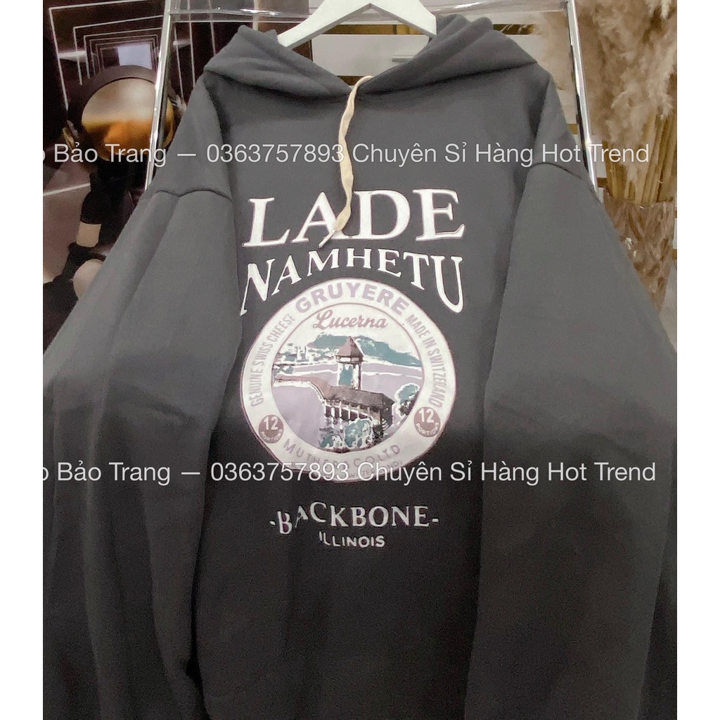 Áo Nỉ Hoodie Mũ 2 Lớp LADE Form To Rộng Unisex Nam Nữ Kiểu Dáng Ulzzang Hàn Quốc