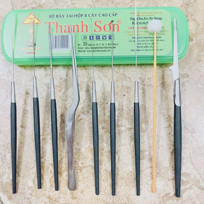 Bộ Lấy Ráy 9 Món Chuyên Dụng Cho Salon - Bộ Ngoáy Ráy Tai 9 Món