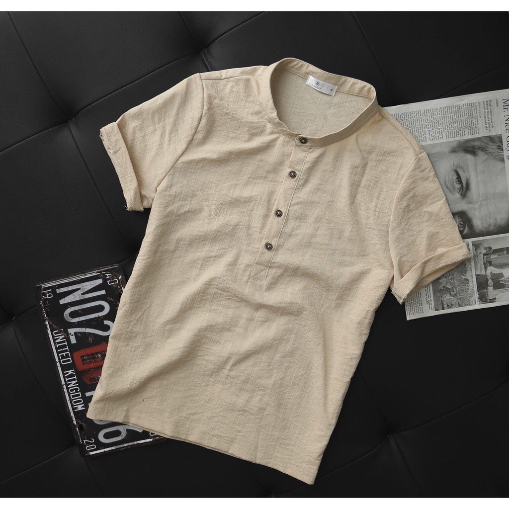 Áo đũi nam cổ tàu Chất liệu cực mềm mịn, thoáng mát áo vải đũi cao cấp loại 1 dày dặn thấm hút mồ hôi | BigBuy360 - bigbuy360.vn