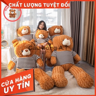 Gấu bông teddy - thú nhồi bông teddy siêu to màu nâu vàng_ size 95cm-1m8 _ gấu bông a.t _at002