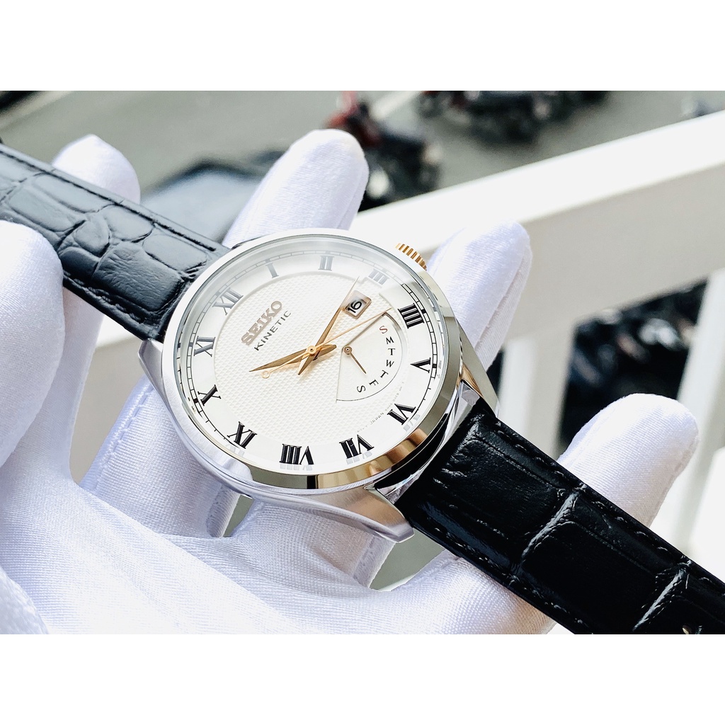 Đồng hồ nam dây da Seiko Kinetic SRN073P1