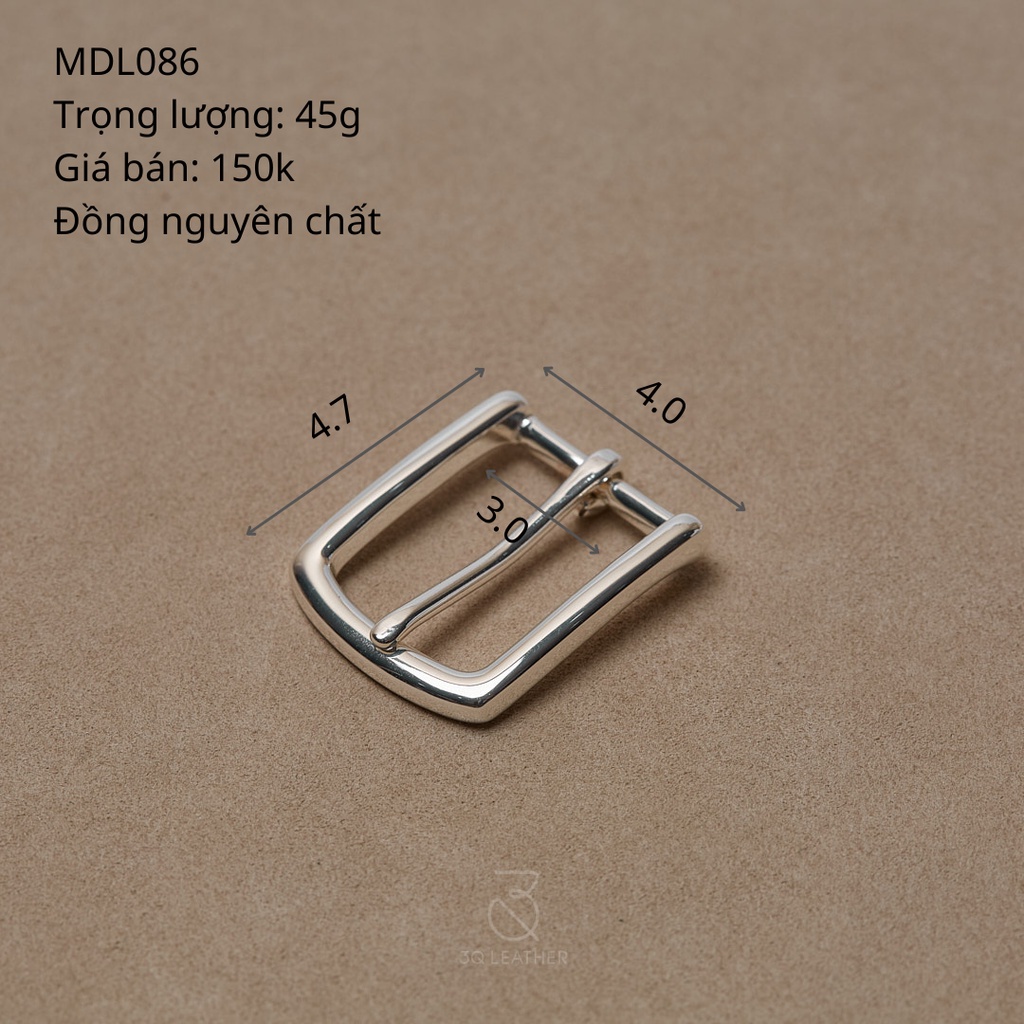 Mặt dây lưng Nam Nữ màu Bạc, mã MDL086, size 30mm, chất liệu đồng nguyên chất mạ Niken, mặt thắt lưng nam