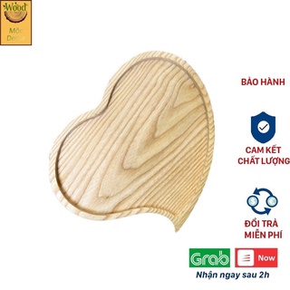 Khay gỗ decor đựng đồ ăn hình trái tim