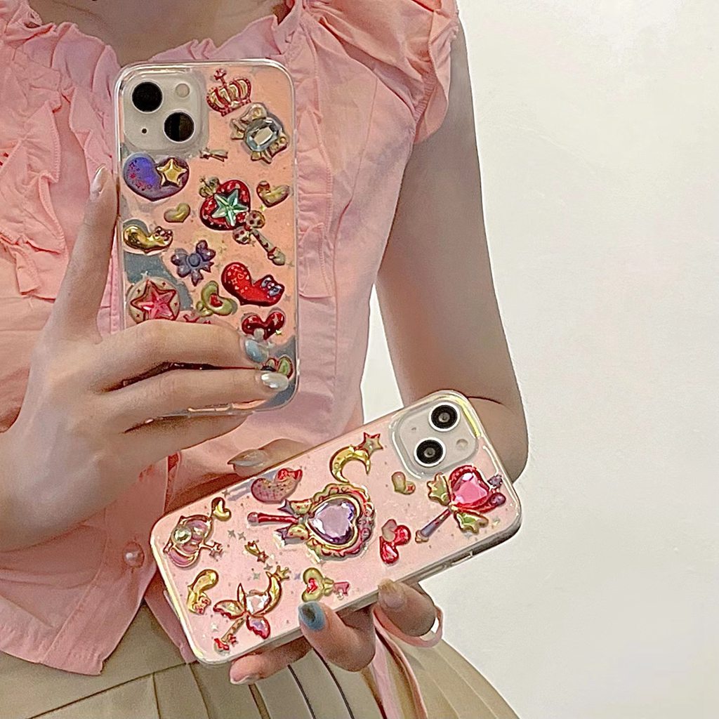 Ốp Điện Thoại TPU Dẻo Màu Laser Họa Tiết Cô Gái Độc Đáo Dễ Thương Cho iPhone 11 13 12 Pro Max XR