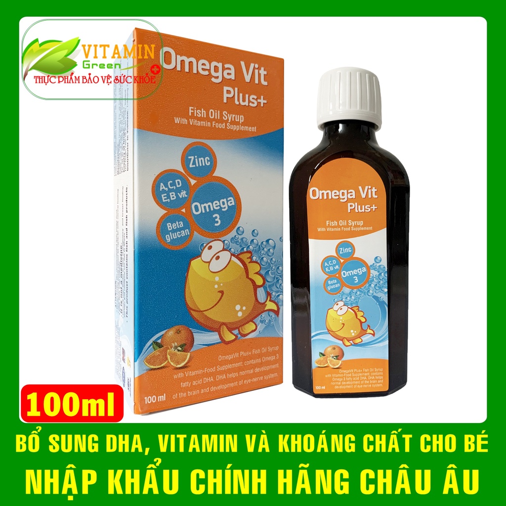Bổ sung Omega và vitamin tổng hợp cho bé giúp tăng sức đề kháng, phát triển não bộ OMEGA VIT PLUS 100ml
