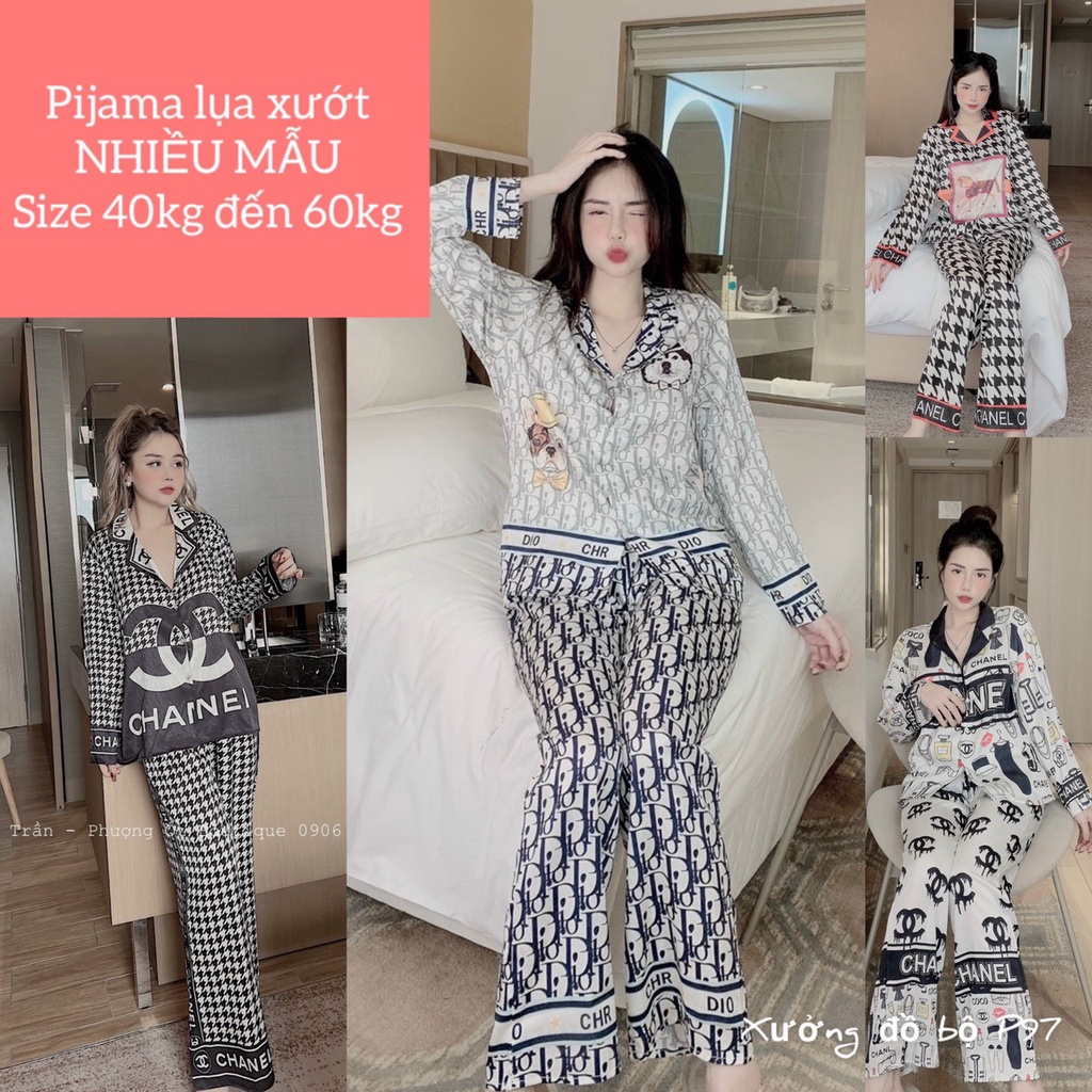 pijama tay dài lụa xước thiết kế siêu xinh, size 40kg đến 60kg , đồ bộ nữ giá rẻ tận xưởng hỗ trợ free ship