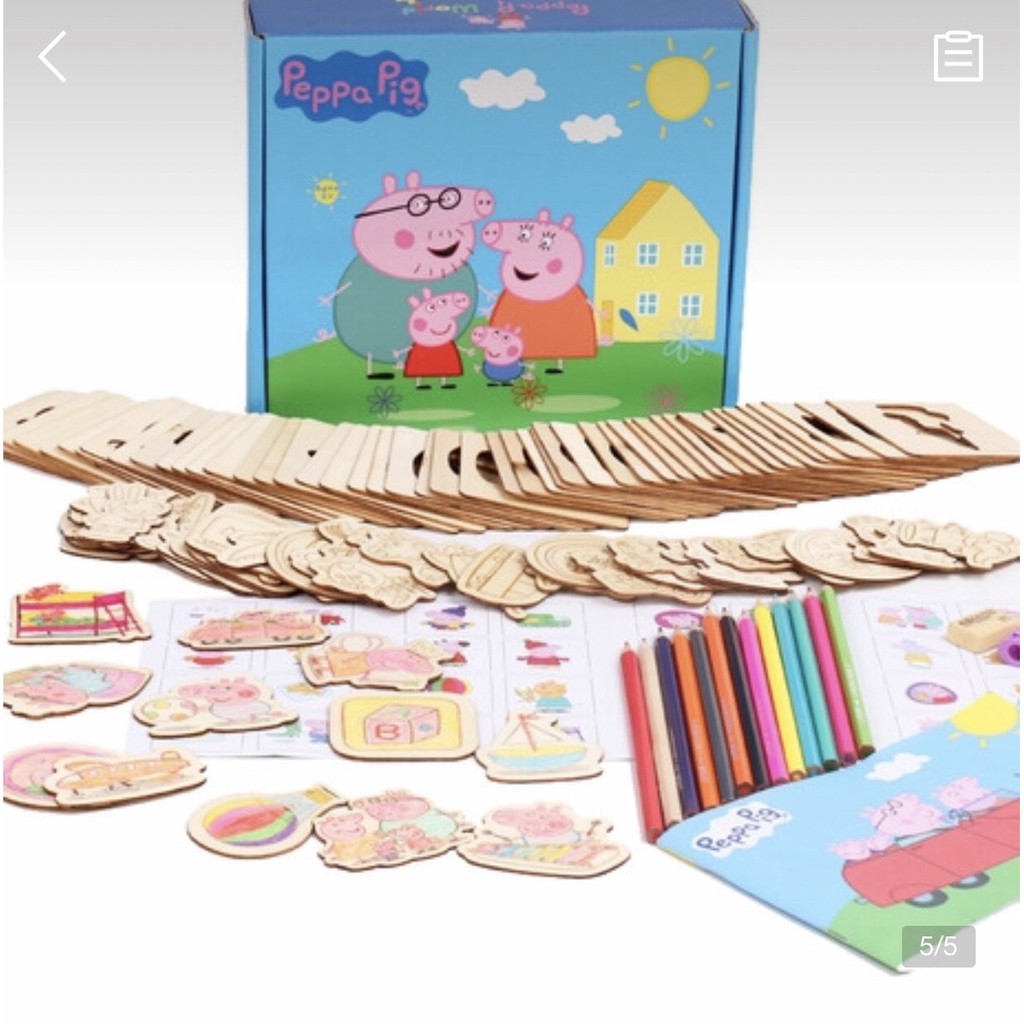 Khuôn vẽ hình và ghép hình chủ đề peppa pig, TPHCM