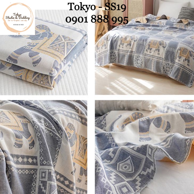 [XẢ KHO] Chăn văn phòng vải xô gọn nhẹ, thoáng mát (2 lớp)