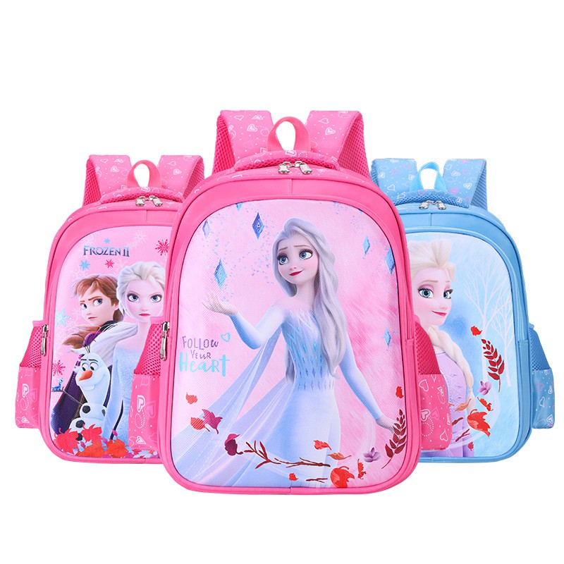 Balo cho bé gái tiểu học siêu đẹp size 38cm hình nhân vật hoạt hình Elsa yêu thích cho con yêu