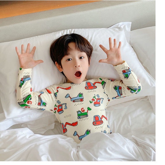 Bộ Đồ Ngủ Tay Dài Chất Cotton In Họa Tiết Hoạt Hình Dễ Thương Thoải Mái Thời Trang Mùa Thu Cho Bé Trai Và Gái 7 Tuổi