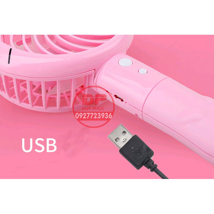 QUẠT SẠC MINI (LOẠI TỐT) KÈM ĐÈN LED CẦM TAY – ĐỂ BÀN  - KITTY  DOREMON (LOẠI TỐT) | BigBuy360 - bigbuy360.vn