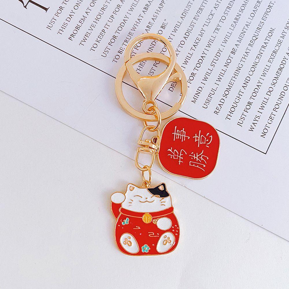 Móc Khóa Hình Chú Mèo May Mắn Hoạt Hình Dễ Thương