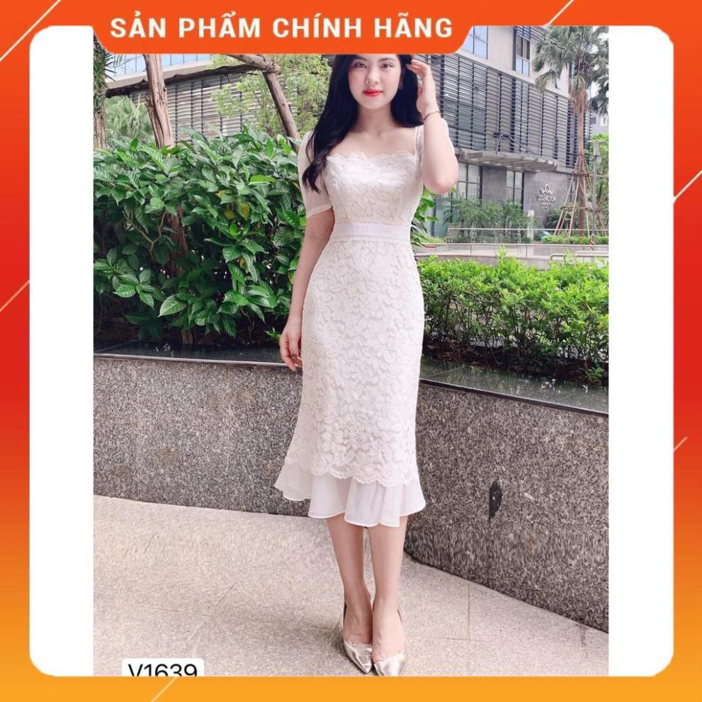 Váy body ren hoa trắng V1639 - CHATFASHION.VN ( Ảnh mẫu và ảnh trải sàn do shop tự chụp )