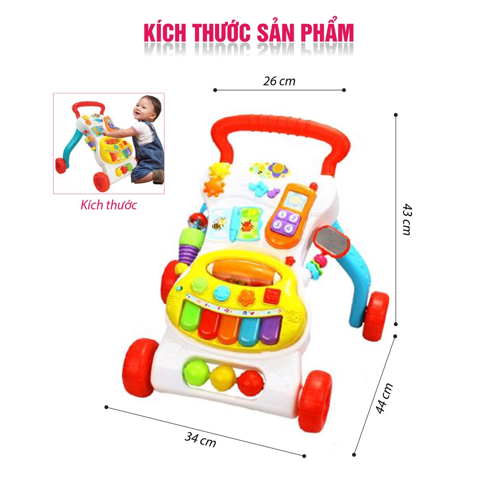 Xe tập đi trẻ em đa năng có bàn nhạc Winfun WF0804 - Hàng chính hãng