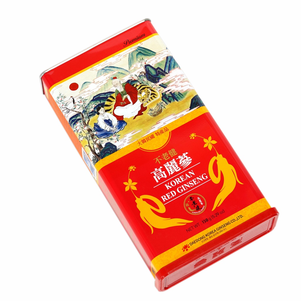 Hồng sâm củ khô Daedong Premium 150gram (6 -10 củ) hộp thiếc