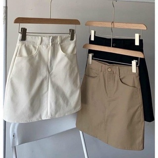 Chân Váy kaki nữ bassic form A lưng cao có quần trong m506