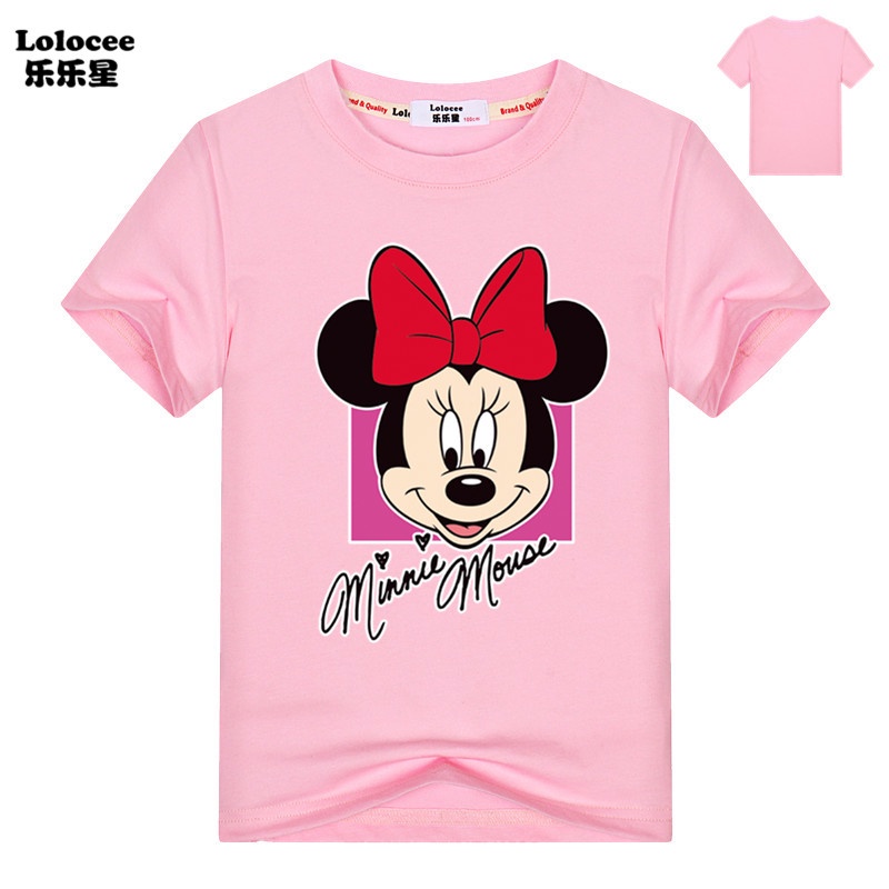 Áo thun tay ngắn in hình chuột Minnie thời trang cho bé