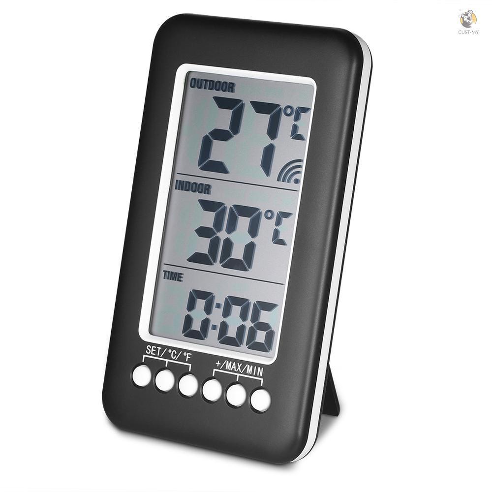 Lcd Cumy °C/°F Đồng Hồ Điện Tử Đo Nhiệt Độ Trong Nhà/Ngoài Trời Có Truyền Tín Hiệu
