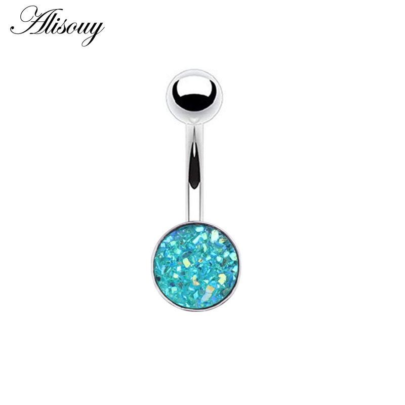 1 Khuyên Rốn Bằng Thép Không Gỉ Đính Đá Opal Quyến Rũ Cho Nữ