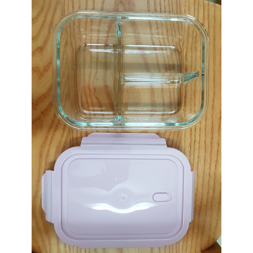 Hộp 2 ngăn, 3 ngăn thủy tinh dung tích 1000ml kèm túi đựng mang đi làm, đi chơi