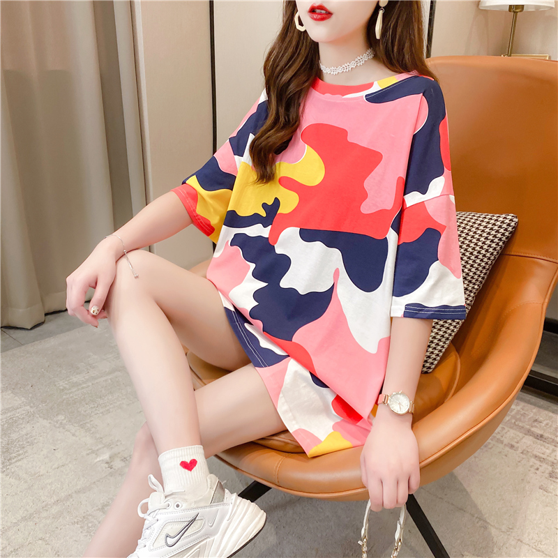 2021 new summer short-sleeved T-shirt women's plus size all-match loose top