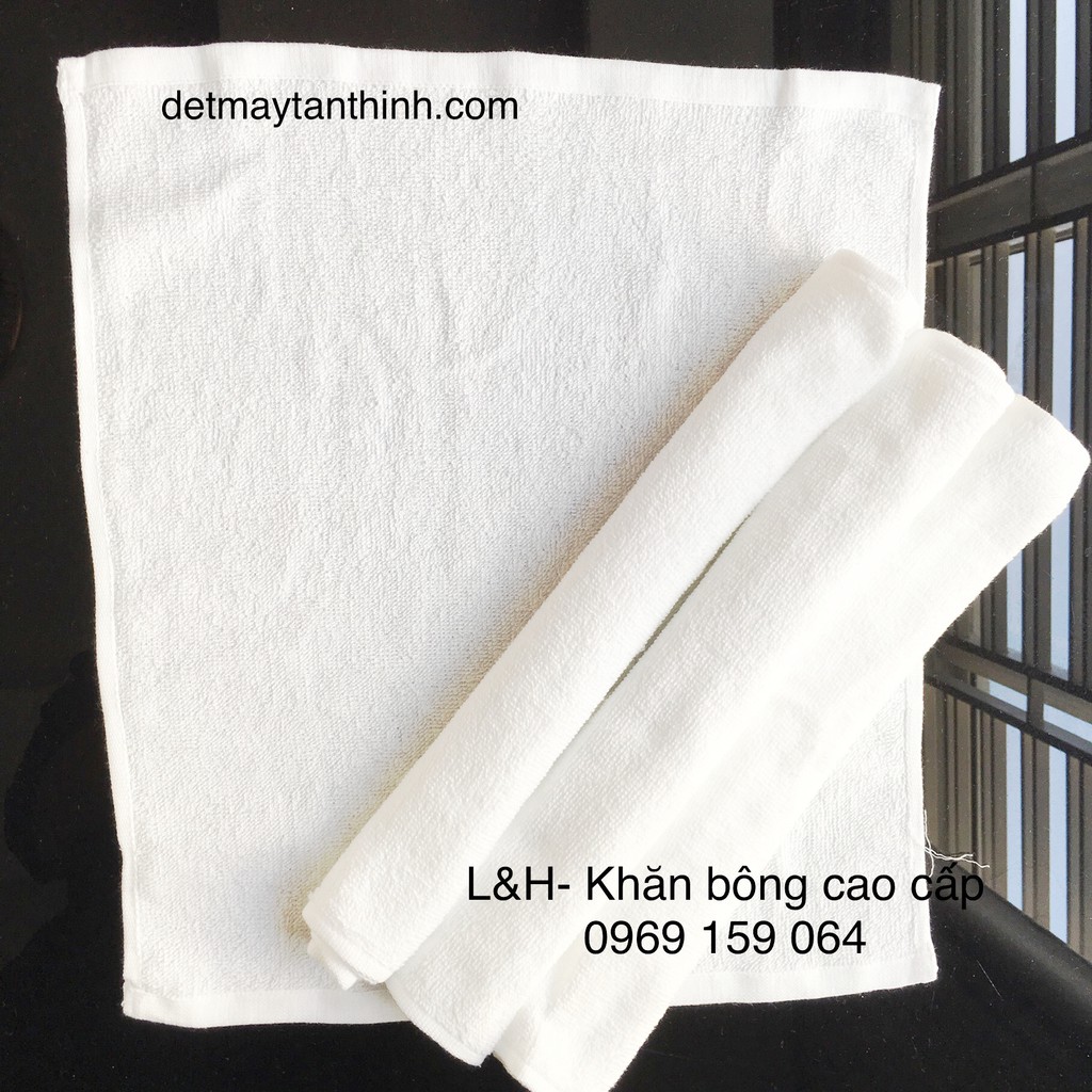 Khăn mặt trắng cotton 30x45 cm, nặng 40g