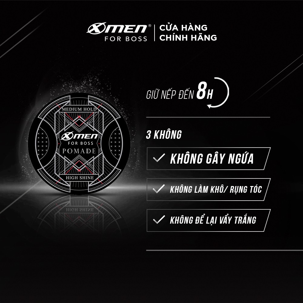 Pomade tạo kiểu tóc X-Men For Boss Medium Hold - Vuốt ngược sành điệu 60g