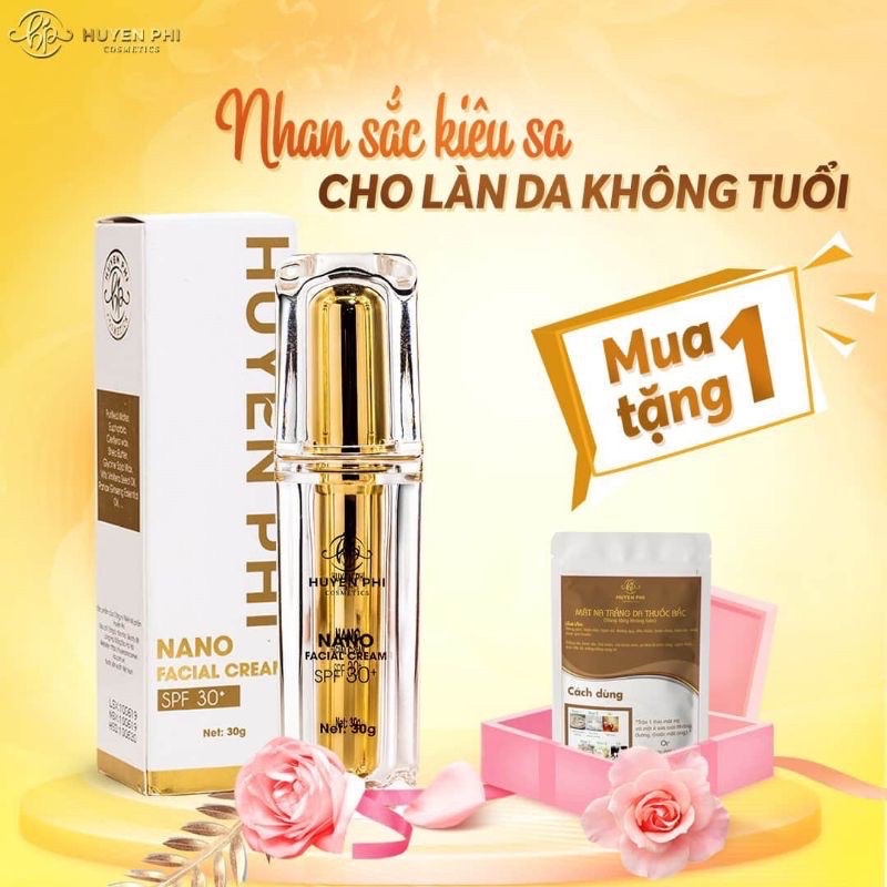 Kem Face Nano Huyền Phi - Dưỡng Trắng Căng Bóng - Chống Nắng Makeup