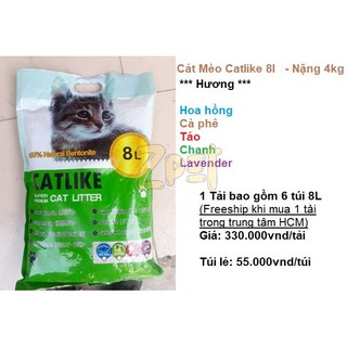 (Bỏ sỉ) Cát mèo Catlike - Vón cục + khử mùi hoàn hảo (4kg - 8 lít)