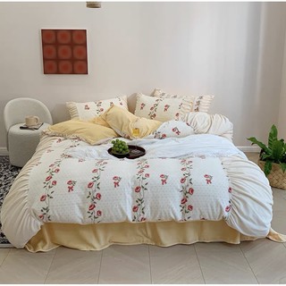 Bộ chăn ga nỉ nhung bèo mây Hàn Quốc