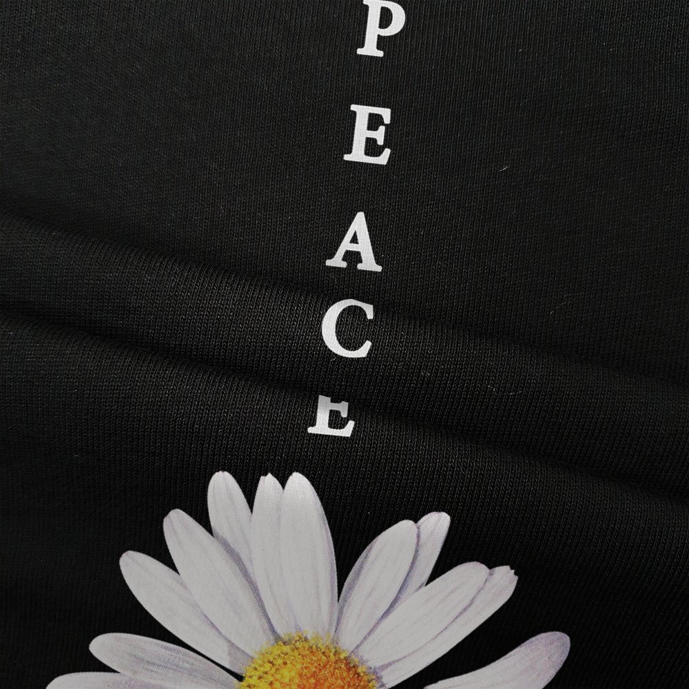 Áo Thun Hoa Cúc Nhật Tay Lỡ 7 màu Hồng- Xanh- Đen Style Hàn Quốc Peace Daisy MVR Peace Maverick LIKA20022001