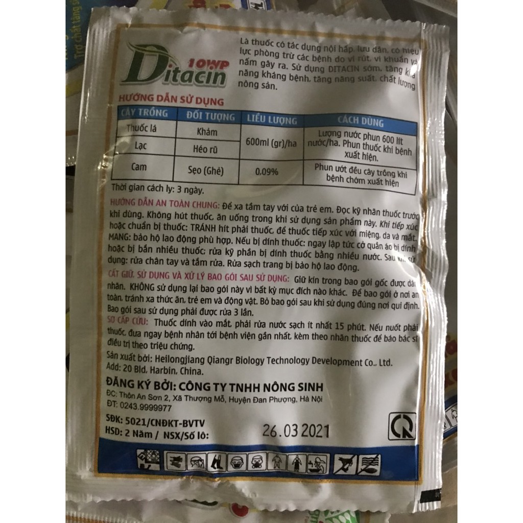 Ditacin 10WP 12gr - Sản phẩm phục vụ nông nghiệp hữu cơ
