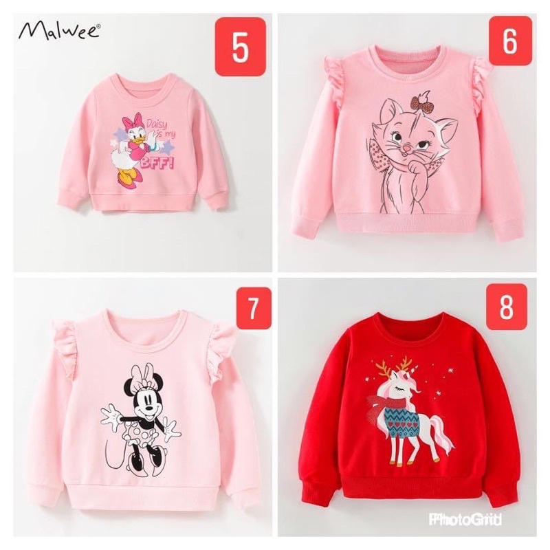 Áo nỉ da cá bé gái Malwee mẫu mới