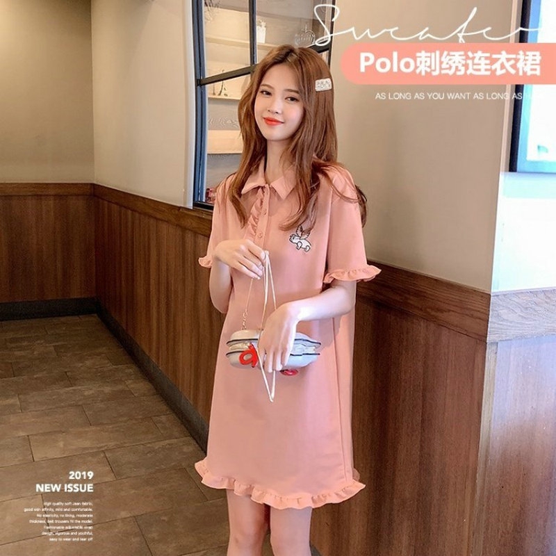 Đầm ngắn tay họa tiết thêu thời trang mùa hè xinh xắn | BigBuy360 - bigbuy360.vn