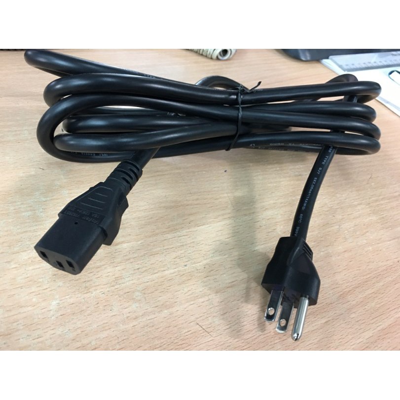 Dây Nguồn Máy tính PC 1.5m Xám Đen 2 chấu 3 chấu loại tốt ARIGATO DNMT02